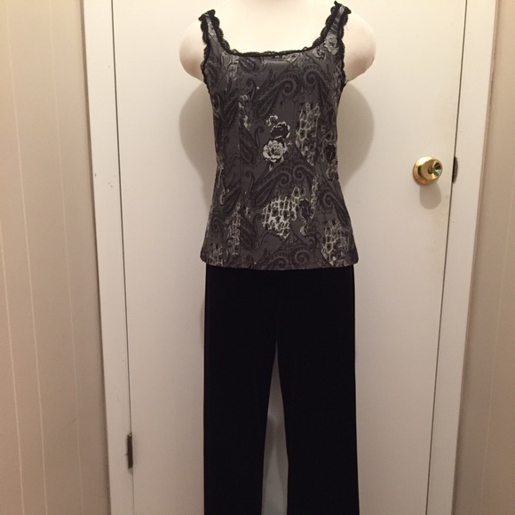 White House Black Market Tops - White House Black Market Silver & Gray Cami. Sz M